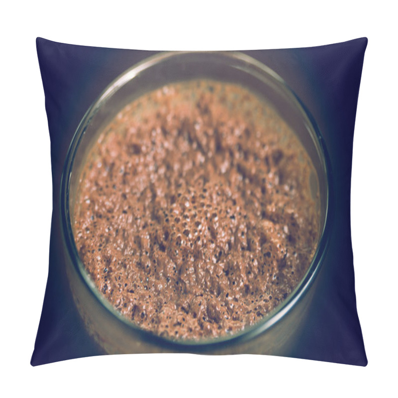 Personality  Closeup Of Delicious Chocolate Mousse In A Glass Shot From Above Angle Pillow Covers