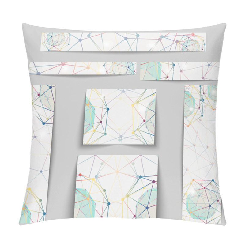 Personality  Set Of Templates Web Banners Of Different Sizes On The Theme Of Science And Technology. Pillow Covers