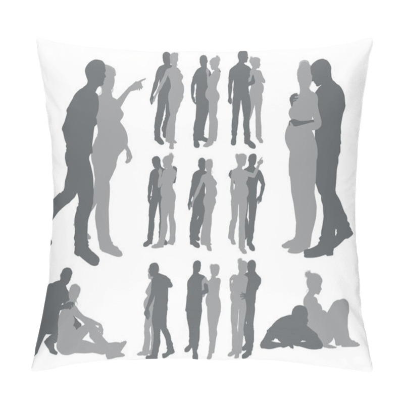 Personality  Couple Silhouettes Pregnant Woman Pillow Covers