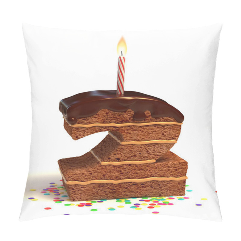 Personality  Number Two Shaped Chocolate Birthday Cake Pillow Covers