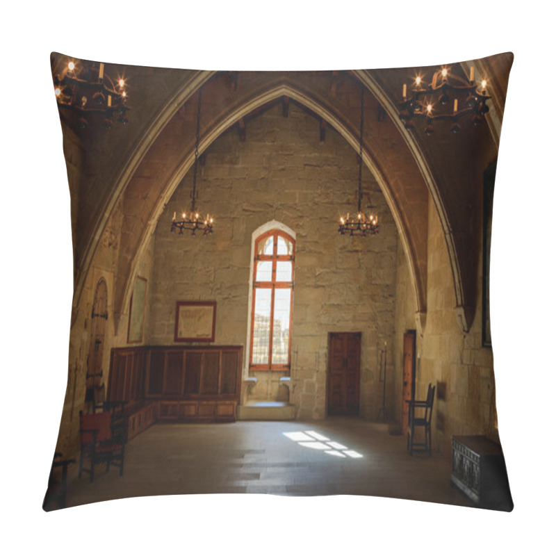 Personality  Dark Old Room In Poblet Cloister Pillow Covers