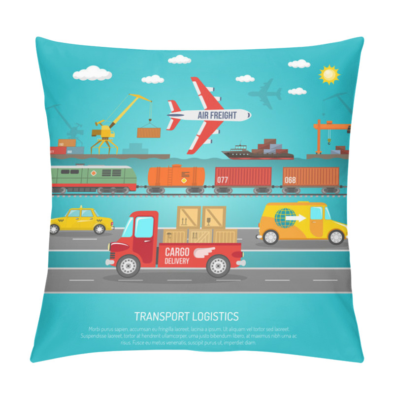 Personality  Logistics Transportation Details Flat Poster Print Pillow Covers