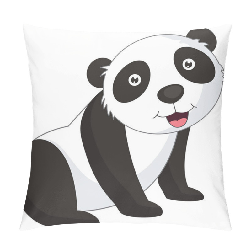 Personality  Vector Illustration Of Cartoon Panda Pillow Covers