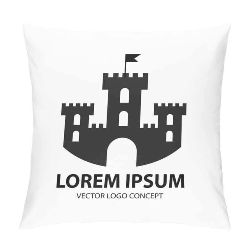 Personality  Fortress Icon, Logo Element. Citadel Silhouette. Tower Or Castle Isolated On White Background. Vector Illustration. Pillow Covers