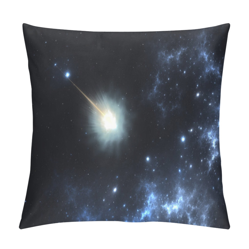 Personality  Flying Comet With Long Tail Due To Solar Radiation And Solar Wind Pillow Covers