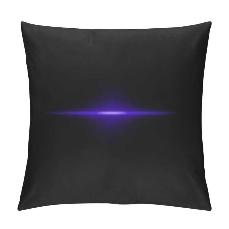 Personality  Intense Purple Horizontal Light Beam On A Black Background, Neon Rays, Flash Of Glare And Explosion, Laser Beam. Ideal For Sci-fi, Digital Effects, Or Cinematic Designs. Energy Dynamic Wallpaper Pillow Covers