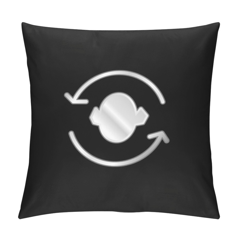 Personality  Arrows Couple Around A Head Silhouette Silver Plated Metallic Icon Pillow Covers