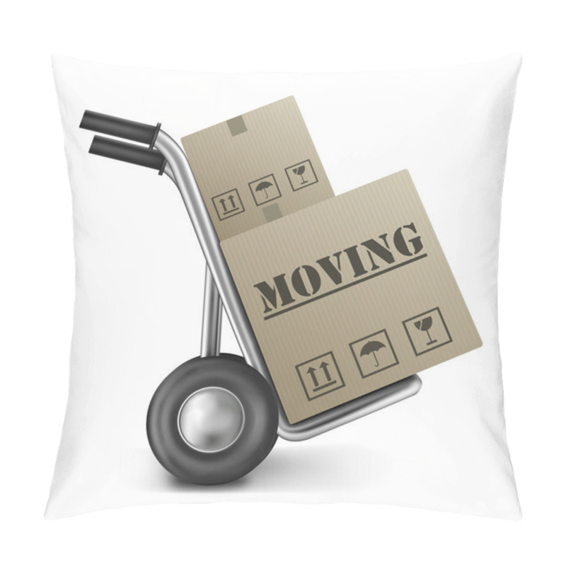 Personality  Moving Cardboard Box Hand Truck Pillow Covers