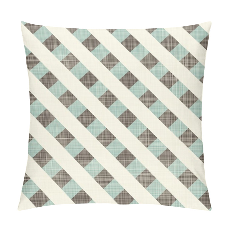 Personality  Abstract Geometric Retro Seamless Blue And Grey Background Pillow Covers