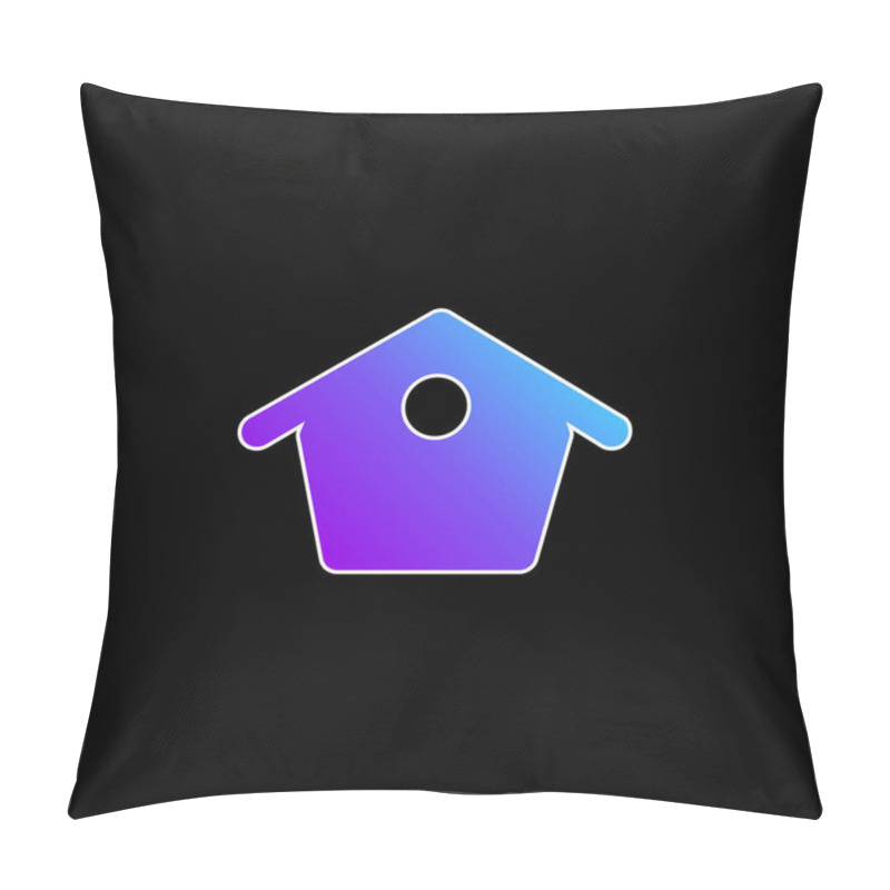 Personality  Birds Home Blue Gradient Vector Icon Pillow Covers