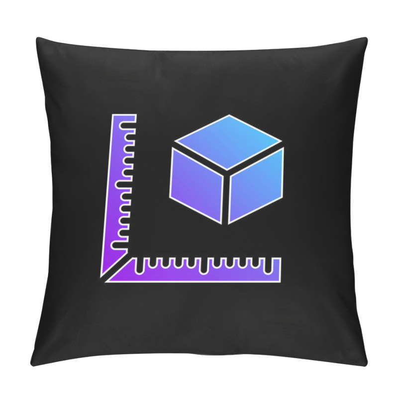 Personality  3d Printing Measure Blue Gradient Vector Icon Pillow Covers