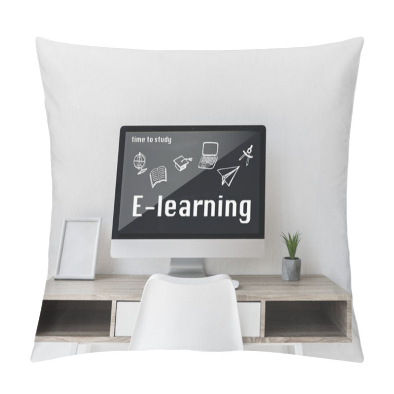 Personality  Computer With Learning Theme On Screen Pillow Covers