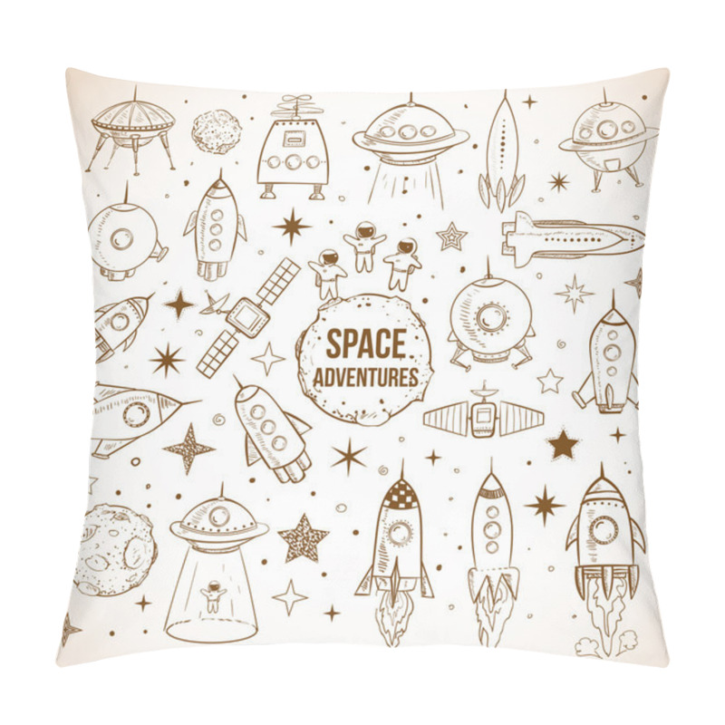 Personality  Sketchy Space Objects Pillow Covers