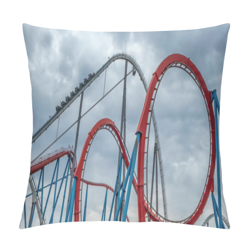 Personality  Roller Coaster In Amusement Park Pillow Covers