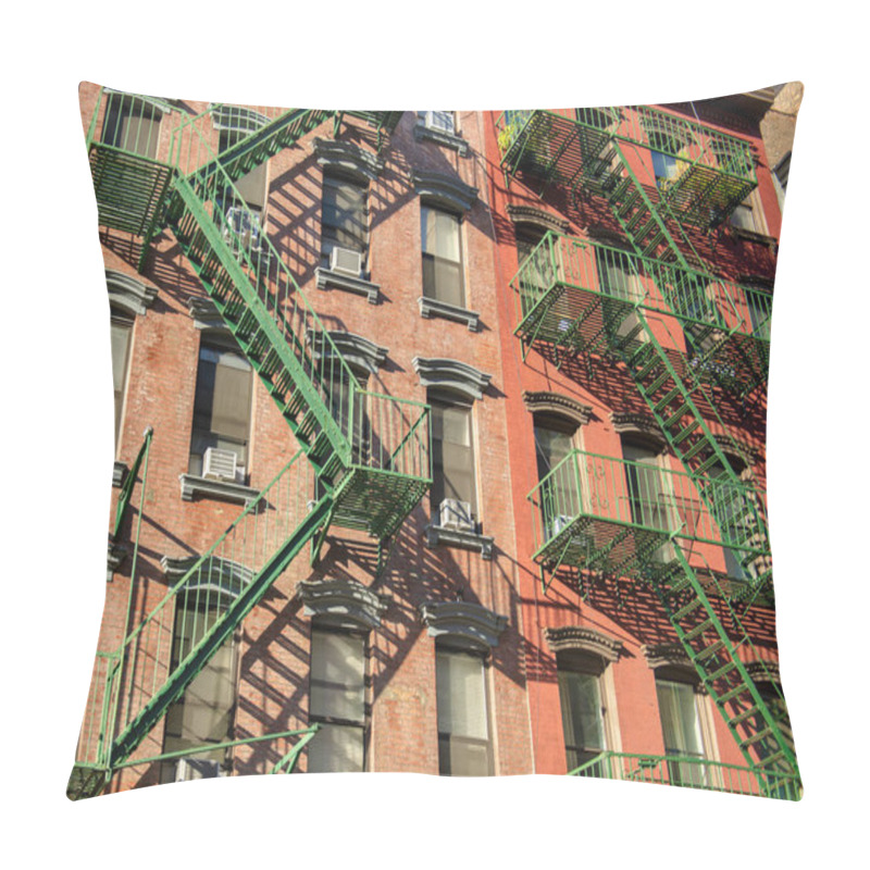 Personality  Odl Buildings With Outside Ladders In New York City. Pillow Covers