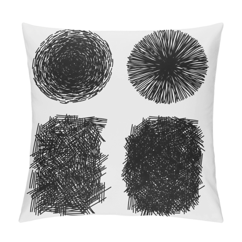 Personality  Hand Drawn Sketches Rough Hatching Grunge Texture. Vector Illustration Pillow Covers