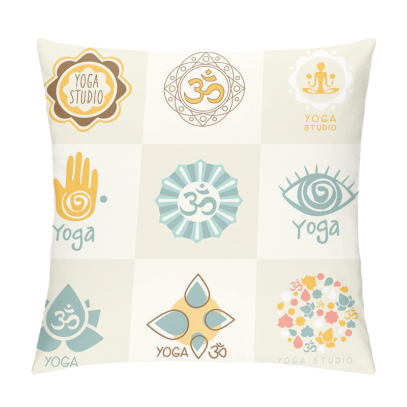 Personality  Vector Yoga Icons Pillow Covers