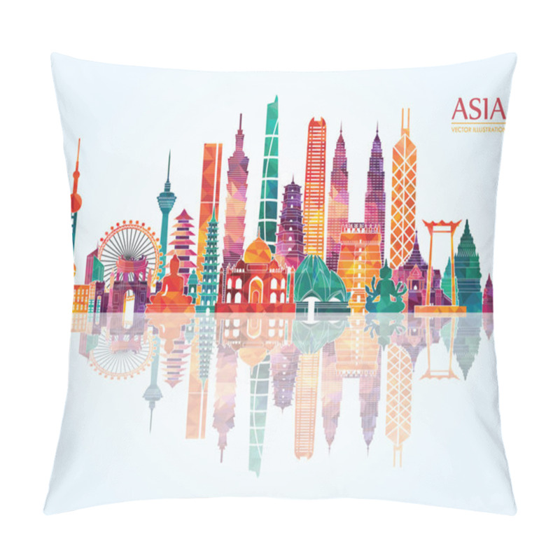 Personality  Asia Detailed Panorama Pillow Covers