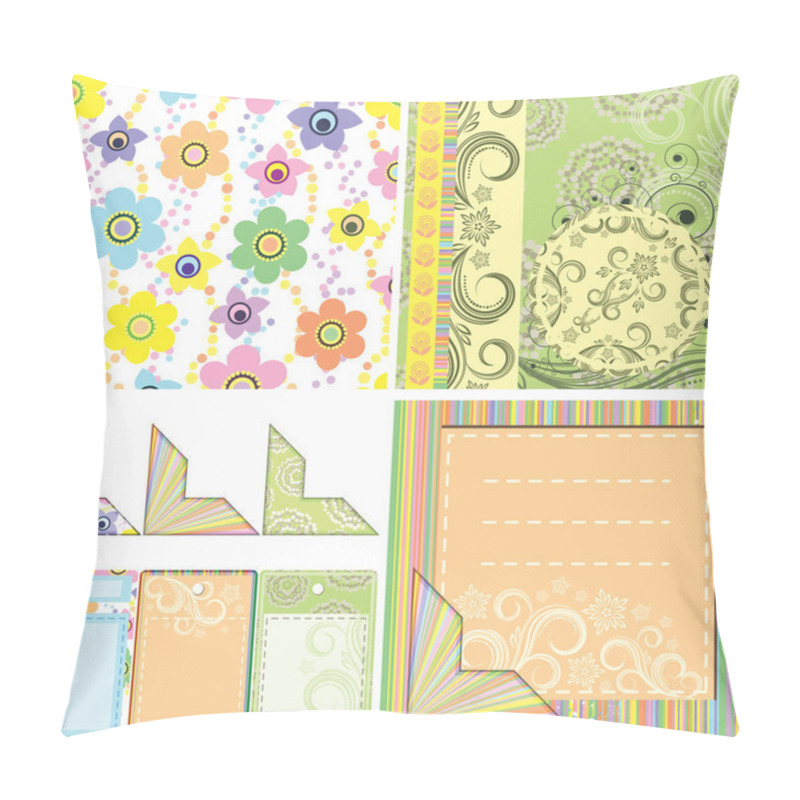 Personality  Set Of Backgrounds And Elements For Scra Pillow Covers