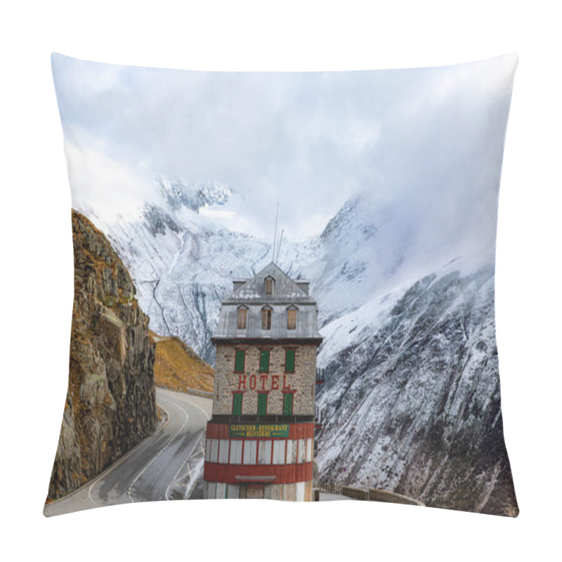 Personality  The Glacier Hotel Belvedere In A Mountainous Area Pillow Covers