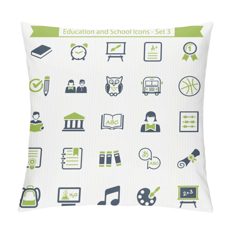 Personality  Education And School Icons - Set 3 Pillow Covers