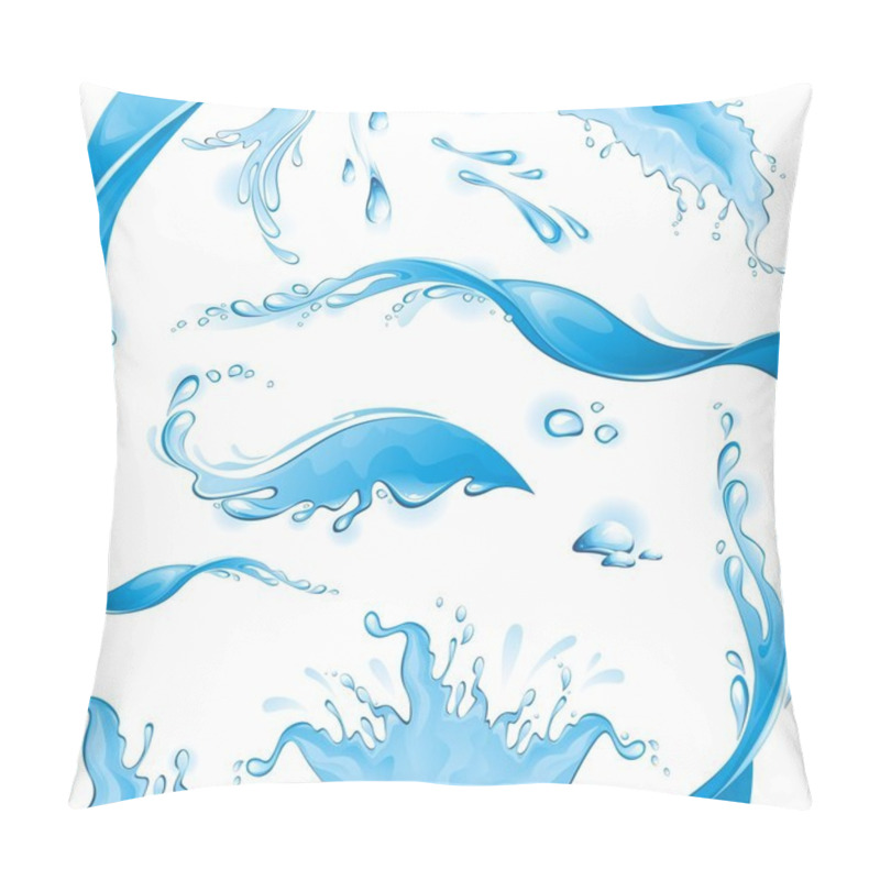 Personality  Set Of Water Splashes. Pillow Covers