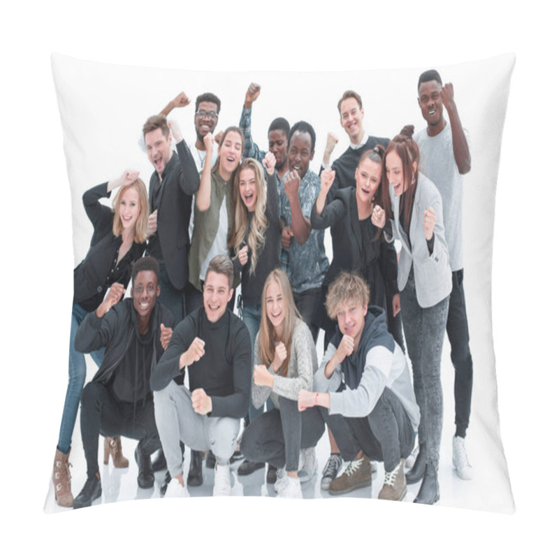 Personality  Group Of Happy Young People Standing Together. Pillow Covers