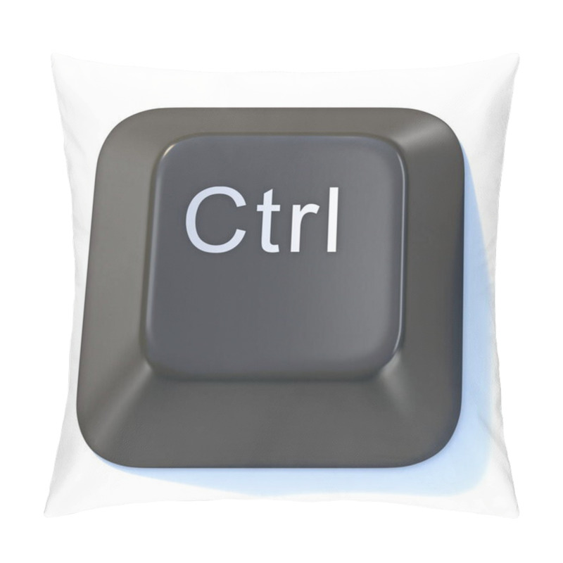 Personality  Black Computer Keyboard CTRL Key 3D Render Illustration Isolated On White Background Pillow Covers