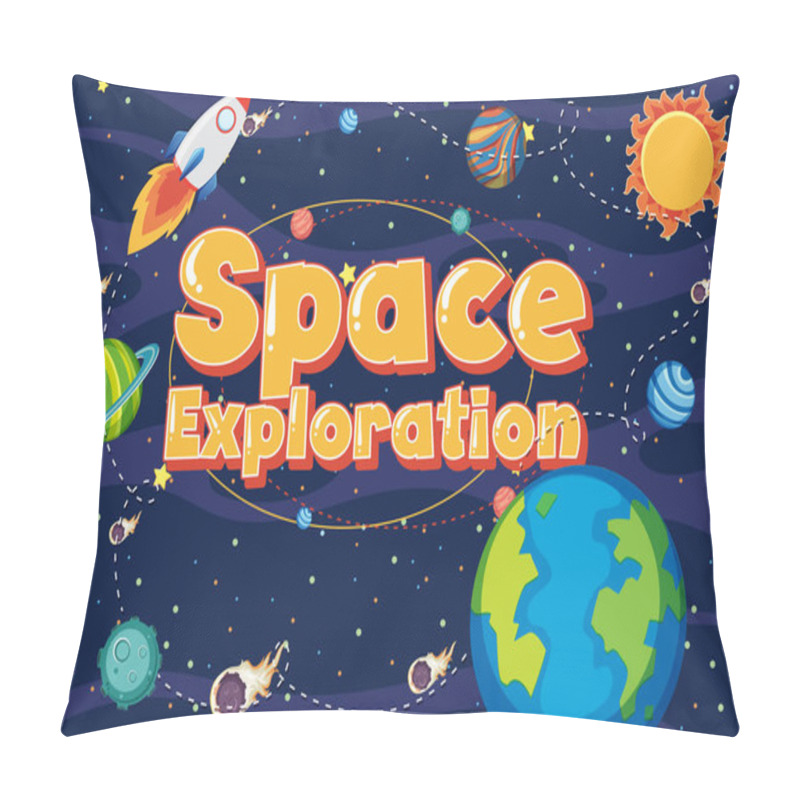 Personality  Background Design With Word Space Exploration Illustration Pillow Covers