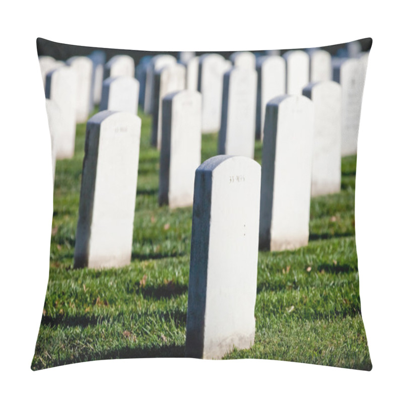 Personality  WASHINGTON DC - OCT 16: Rows And Columns Of US Soldier's Tombsto Pillow Covers