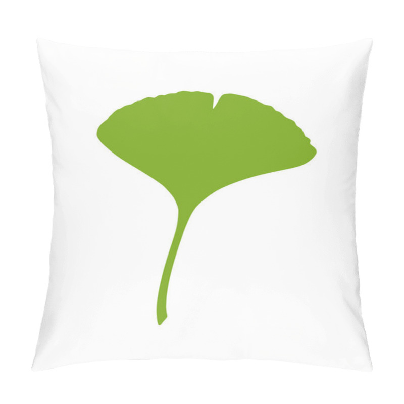 Personality  Green Ginkgo Or Gingko Biloba Leaf. Nature Botanical Vector Illustration, Herbal Medicine Graphic Isolated Over White. Pillow Covers