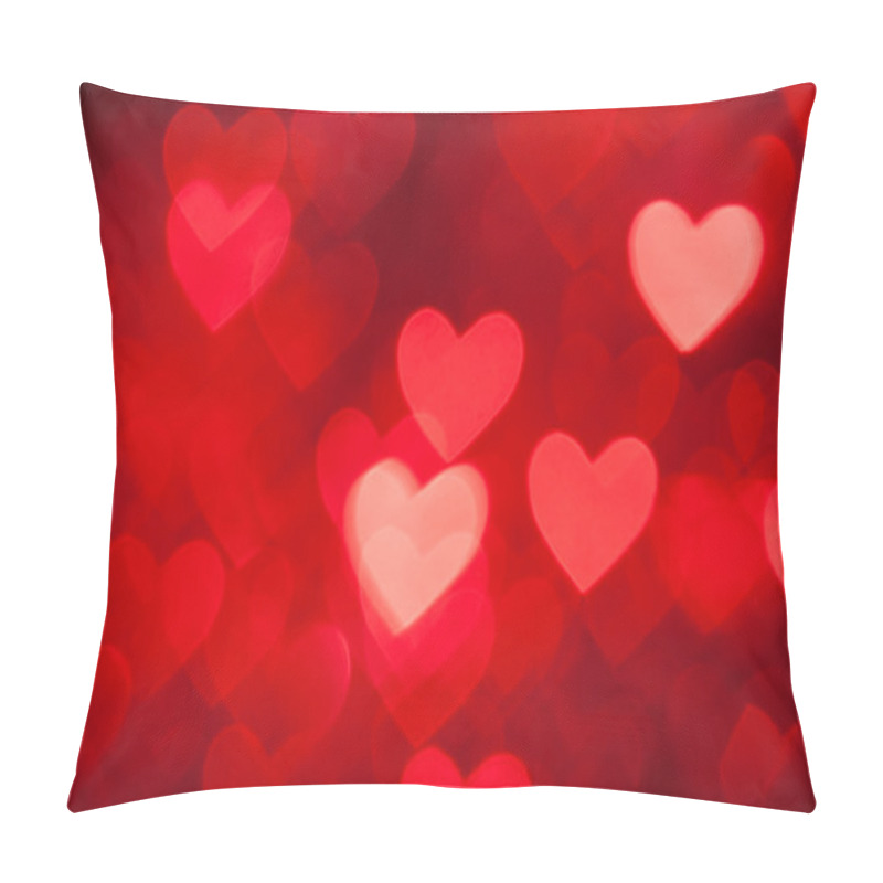 Personality  Red Bokeh Of Hearts Background Pillow Covers