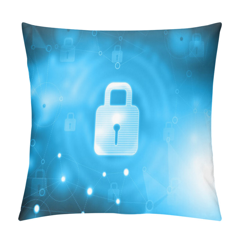 Personality  Background Image Of Internet Security. Closed Padlock In Digital Tech Background. Safety Concept. Digital Illustration	 Pillow Covers