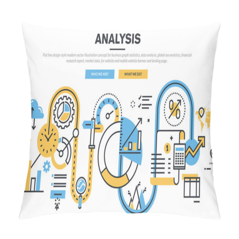 Personality  Flat Line Design Vector Illustration Concept For Business Pillow Covers