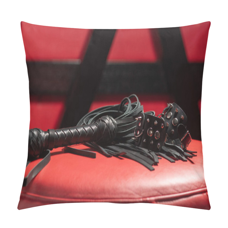 Personality  Stylish Black Leather Sexy Accessories Close Up Pillow Covers