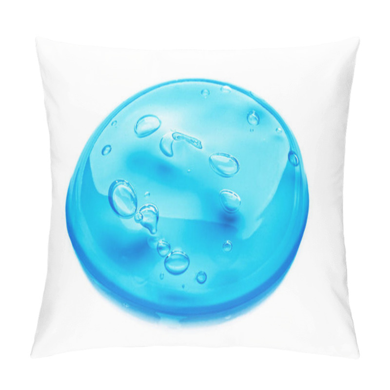 Personality  Squeezed Cosmetic Clear Cream Gel Texture Iisolated On White Background. Close Up Photo Of Transparent Drop Of Skin Care Product. High Quality Transparent Gel With Bubbles Closeup On White Background Pillow Covers