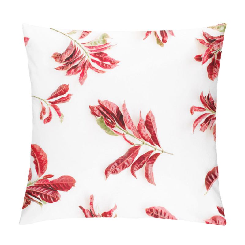 Personality  Red Branches Pattern On White Pillow Covers