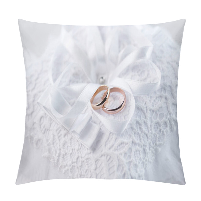 Personality  Wedding Rings On Lace Pillow Pillow Covers