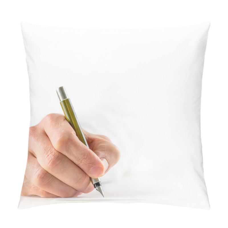 Personality  Man Signing A Document With A Fountain Pen Pillow Covers