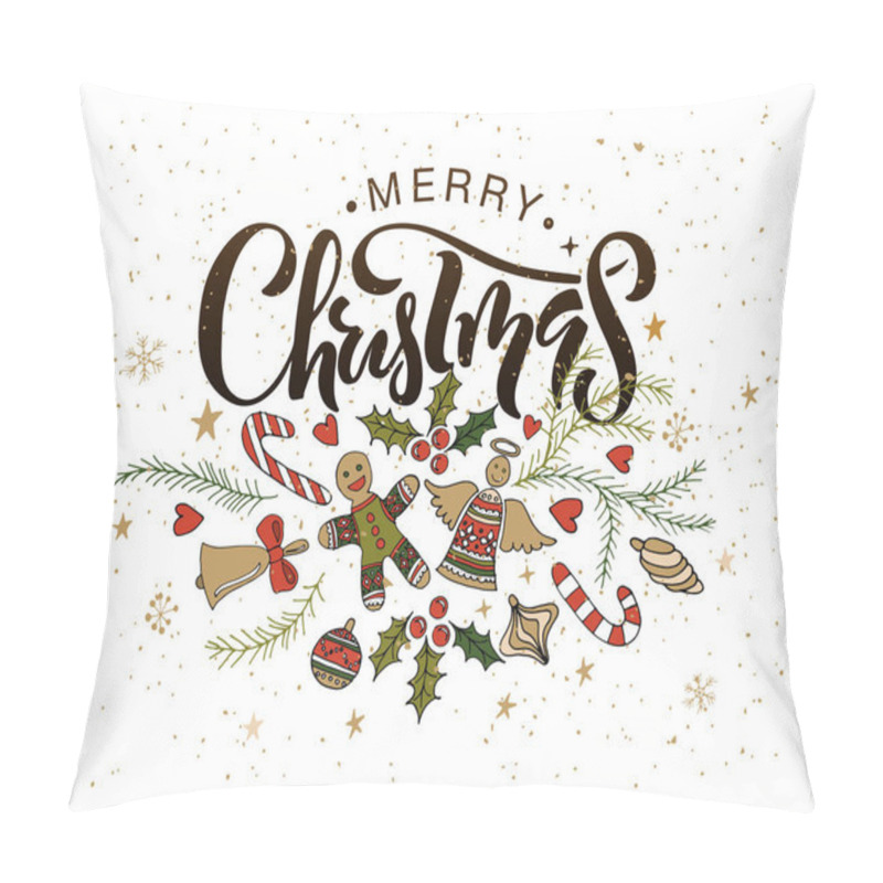 Personality  Decorations And Calligraphic Inscription Merry Christmas Pillow Covers