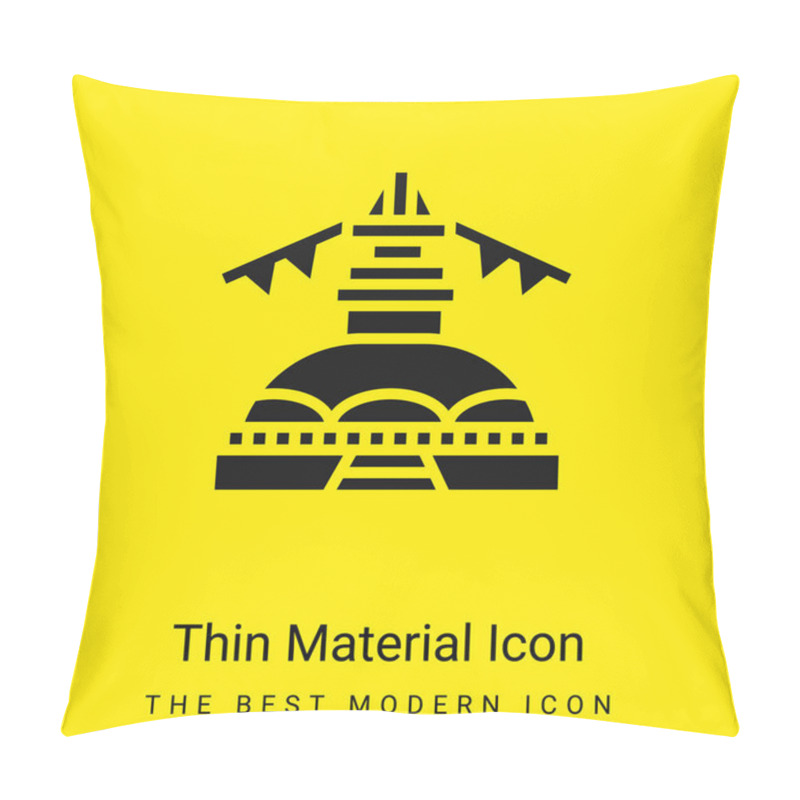 Personality  Boudhanath Minimal Bright Yellow Material Icon Pillow Covers