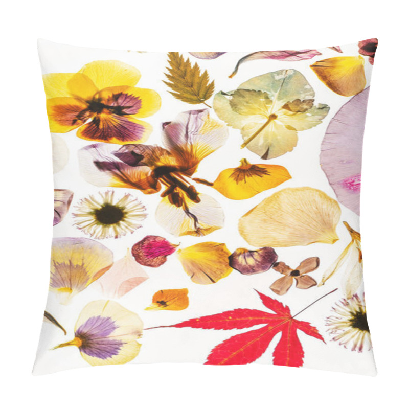 Personality  Dried Flowers On The White Background Pillow Covers