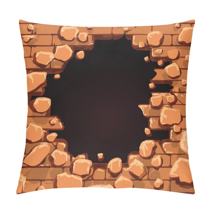 Personality  Red Brick Wall Hole Pillow Covers