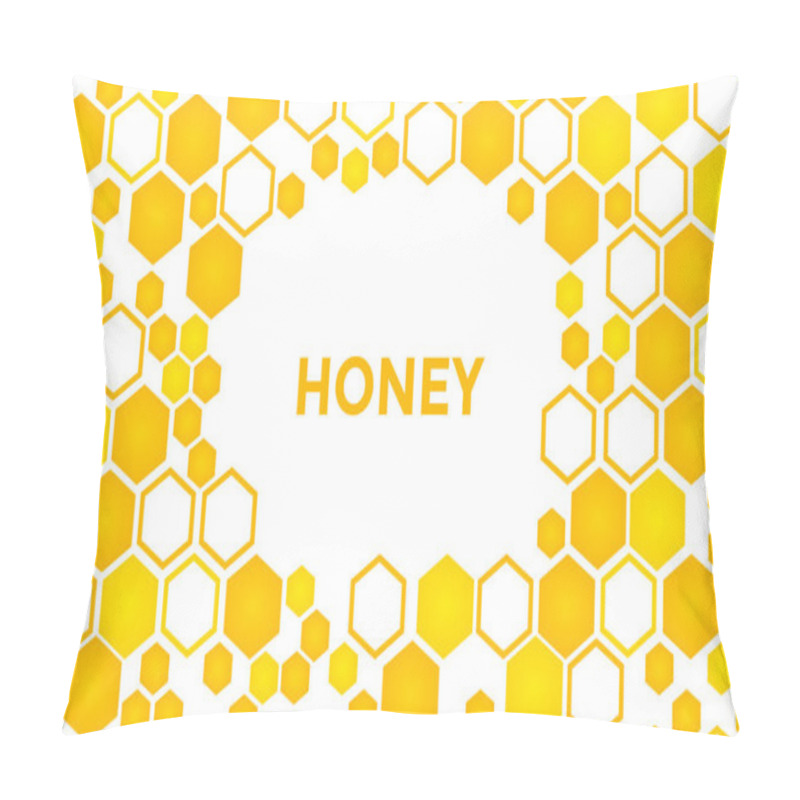 Personality  Sweet Honey Background, Golden Hexagons Pattern. Frame For Your Text. Vector Pillow Covers