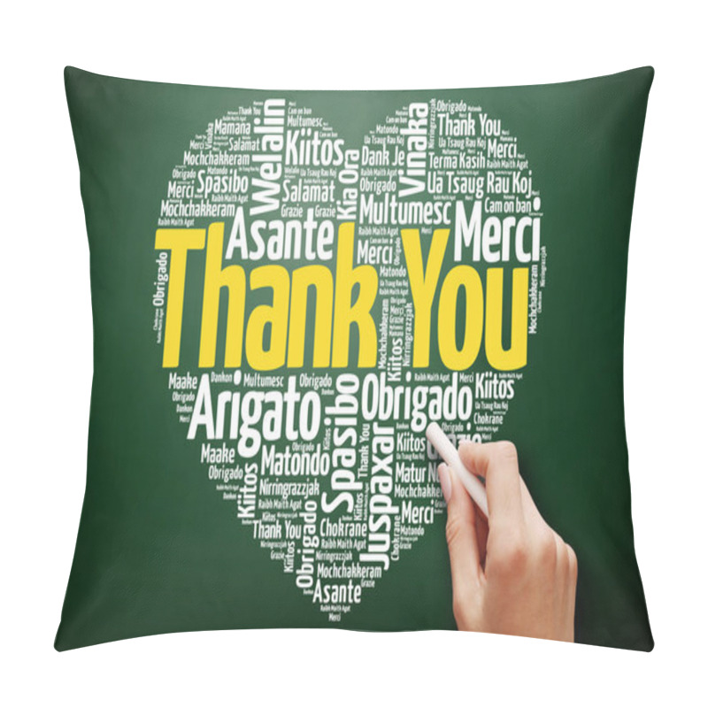 Personality  Hand Writing Thank You Word Cloud Pillow Covers