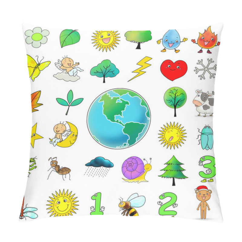 Personality  33 Cartoon Icon Clip Art Collection Pillow Covers