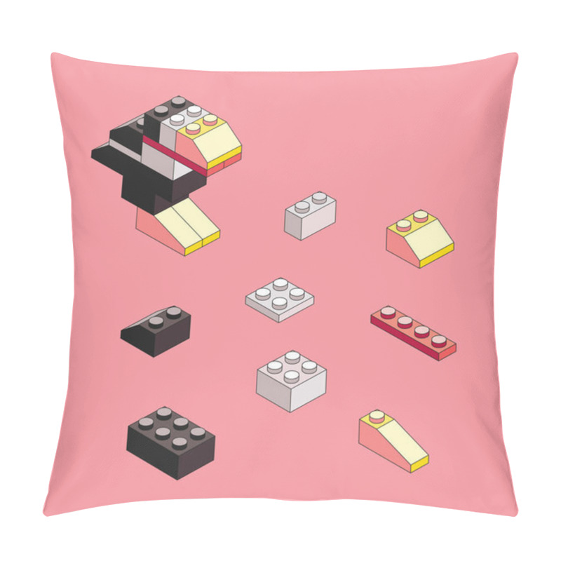 Personality  Blocks And Elements To Create Funny Figures. Pillow Covers