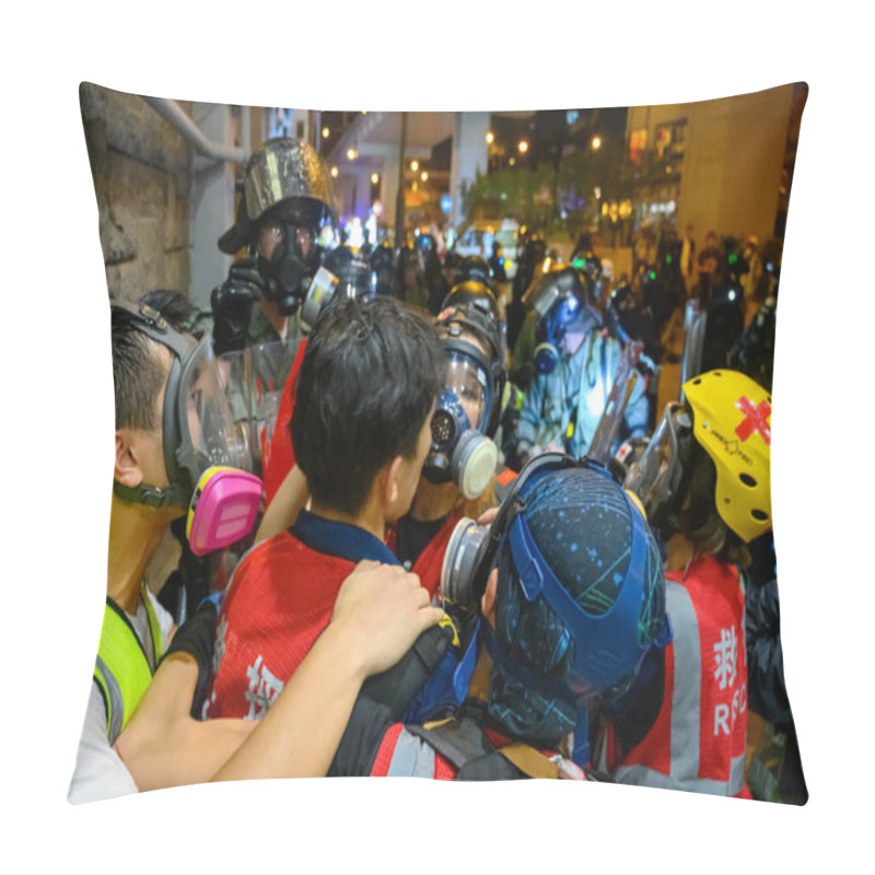 Personality  Protests During The General Strike In Hong Kong, Sep 2019. Pillow Covers