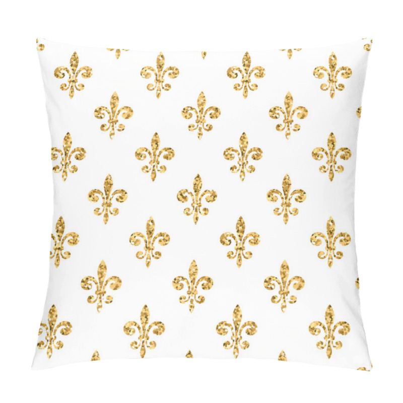 Personality  Golden Fleur-de-lis Seamless Pattern White 2 Pillow Covers