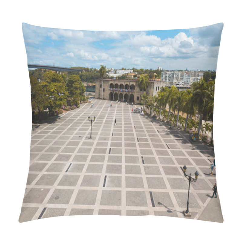 Personality  SANTO DOMINGO, DOMINICAN REPUBLIC - Feb 02, 2019: A Beautiful View Of A Sunny Day Over The Alcazar De Colon, In The Colonial Zone, Santo Domingo In Dominican Republic Pillow Covers